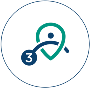 Pictogramme de l’axe 3 du Pacte stratégique, représentant une personne dans un repère de localisation