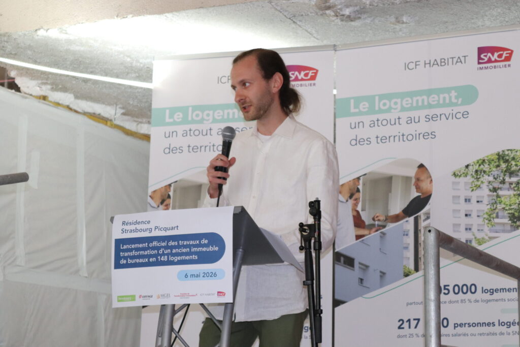Prise de parole autour du projet rue du Général-Picquart à Strasbourg, le 7 mai 2026